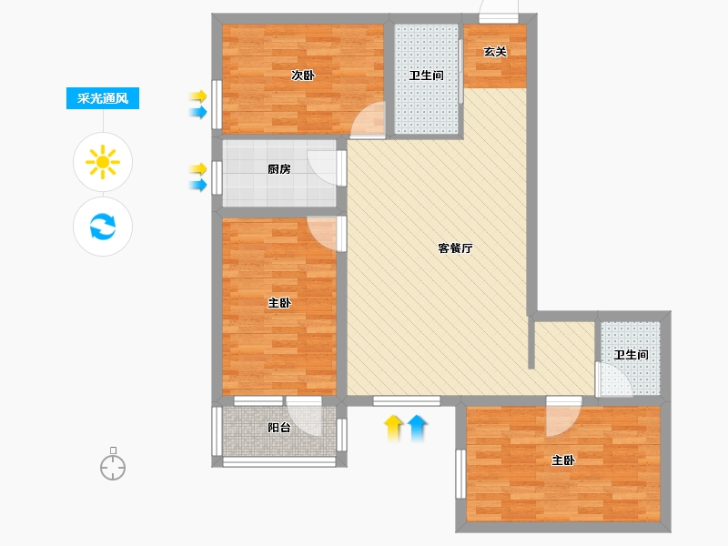 山西省-晋中市-书林家园-82.99-户型库-采光通风