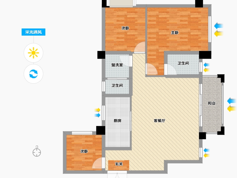 贵州省-铜仁市-保利明珠-99.93-户型库-采光通风