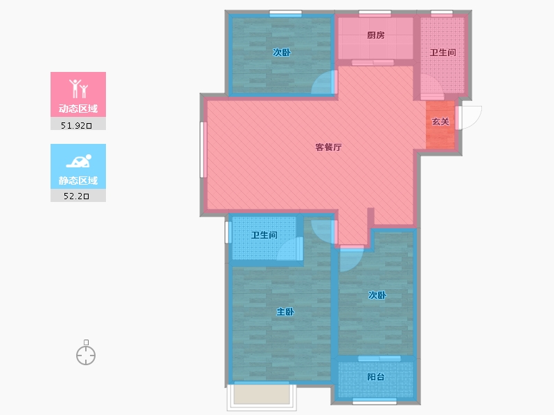 山东省-泰安市-中悦城-90.38-户型库-动静分区