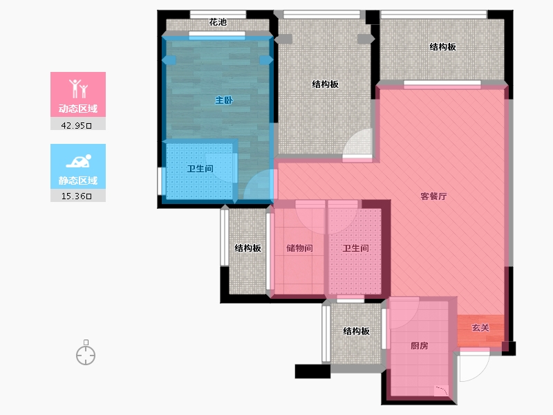 四川省-凉山彝族自治州-金色学府-72.54-户型库-动静分区