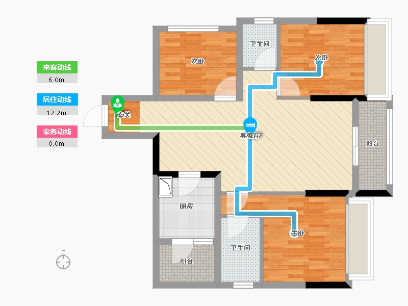 广东省-佛山市-兆辉颐澳花园-77.48-户型库-动静线