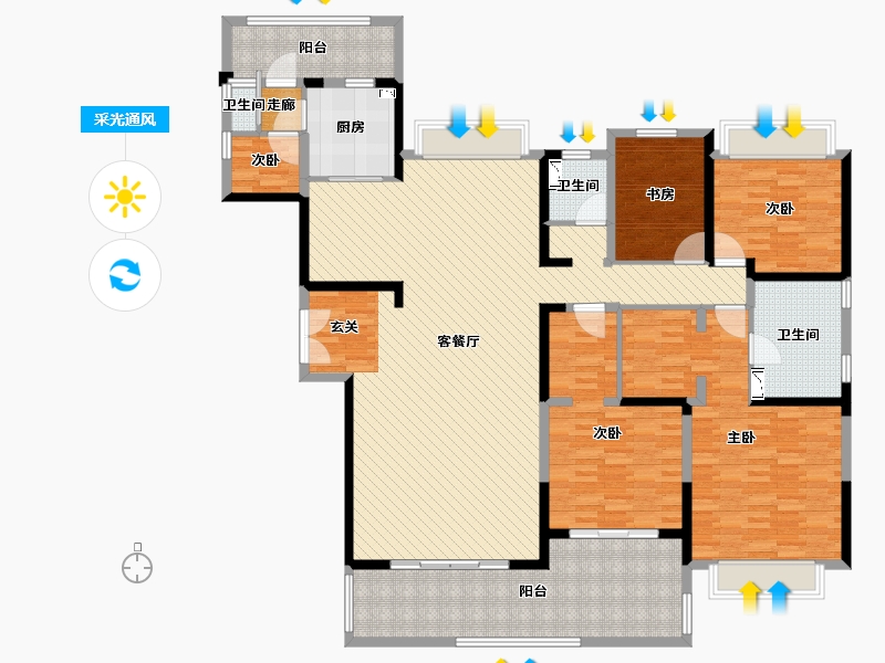 贵州省-遵义市-仁怀碧桂园-190.00-户型库-采光通风