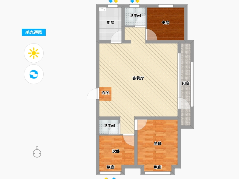 山东省-济南市-中国MALL城市之星-79.44-户型库-采光通风