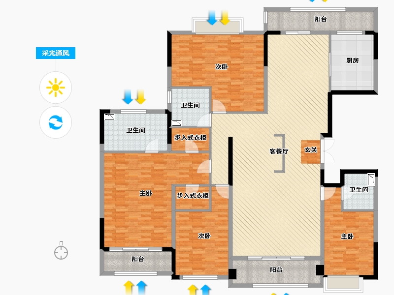 浙江省-衢州市-碧桂园府前一号-217.63-户型库-采光通风