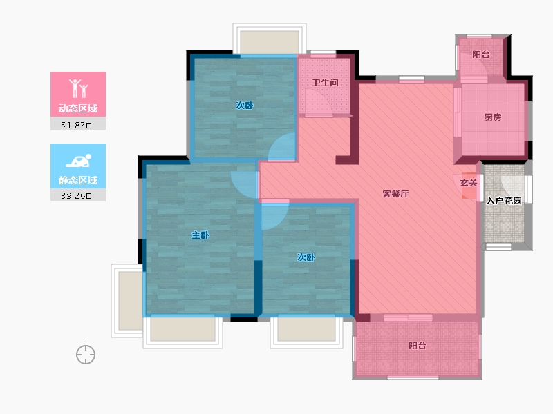 四川省-成都市-锦天新城-83.13-户型库-动静分区