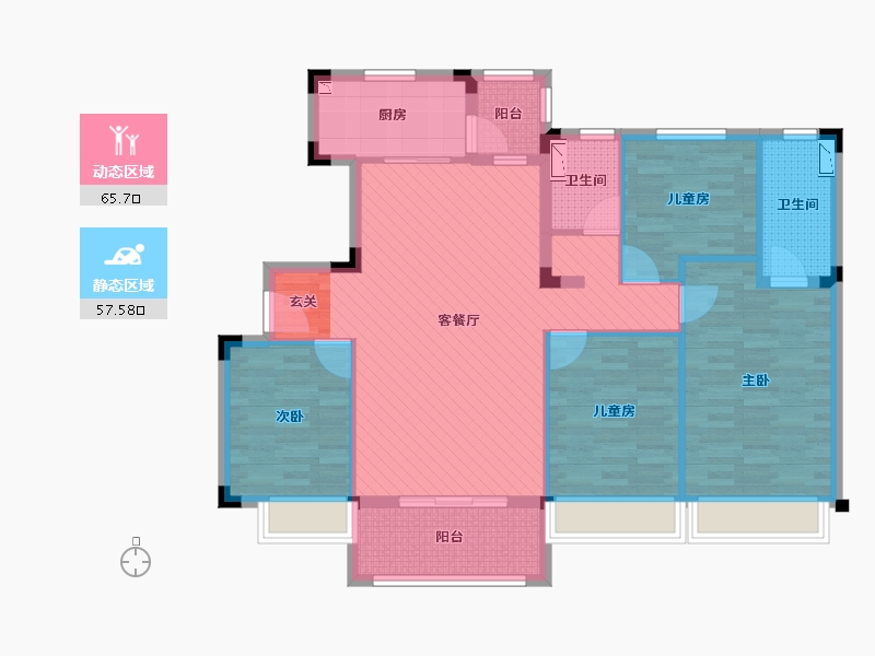 广东省-清远市-英德碧桂园-110.03-户型库-动静分区