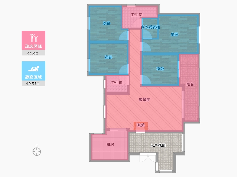 贵州省-遵义市-桐梓县俊逸天下-106.86-户型库-动静分区