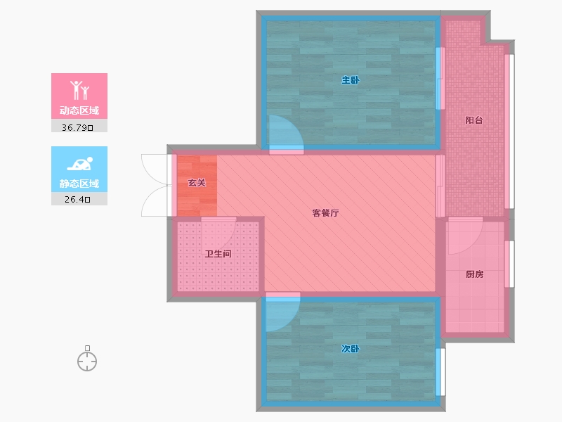 陕西省-西安市-东方尚城-54.52-户型库-动静分区