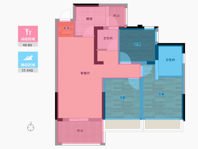 四川省-成都市-欧郡-72.50-户型库-动静分区