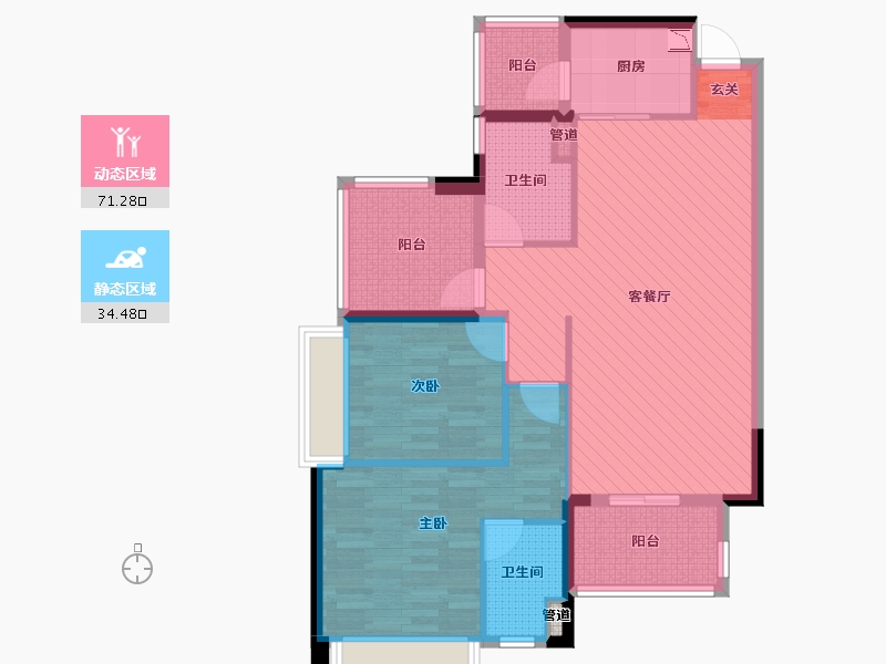 广东省-佛山市-北滘雅居乐英伦首府-94.00-户型库-动静分区