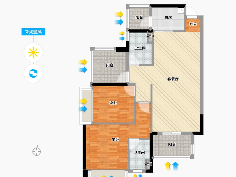 广东省-佛山市-北滘雅居乐英伦首府-94.00-户型库-采光通风