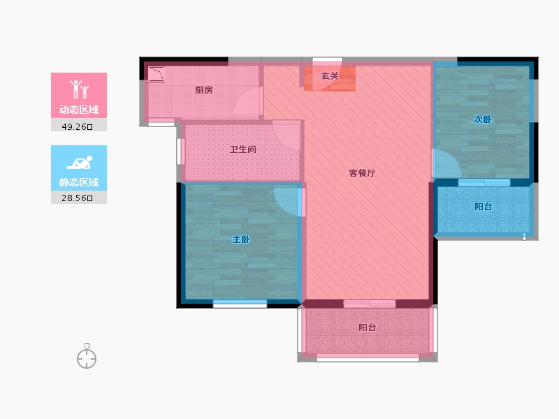 海南省-海口市-耀江西岸公馆-68.52-户型库-动静分区