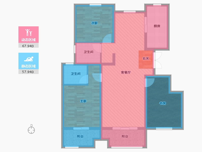 河北省-廊坊市-化辛小区-110.51-户型库-动静分区