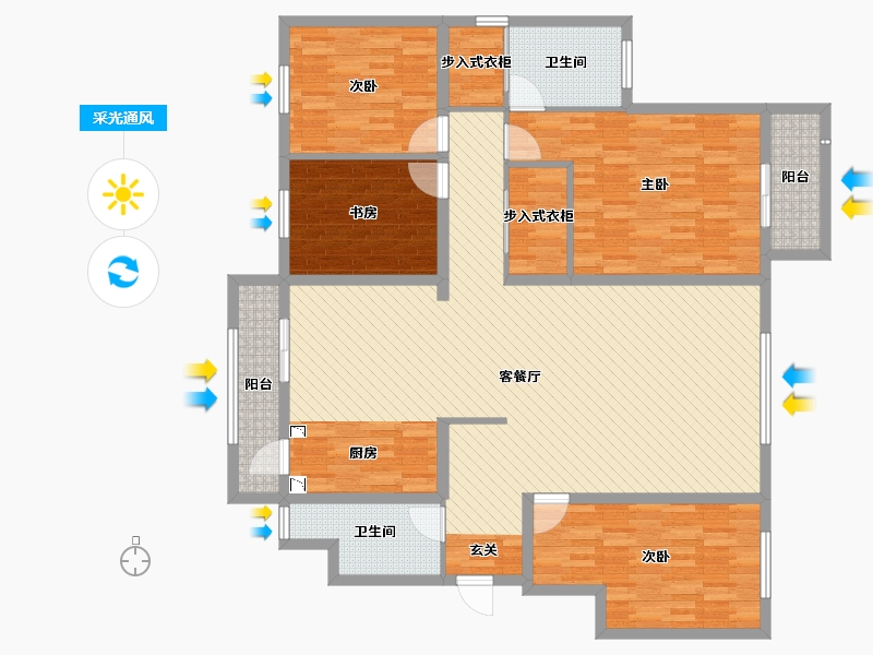 河北省-唐山市-华理家园-148.38-户型库-采光通风