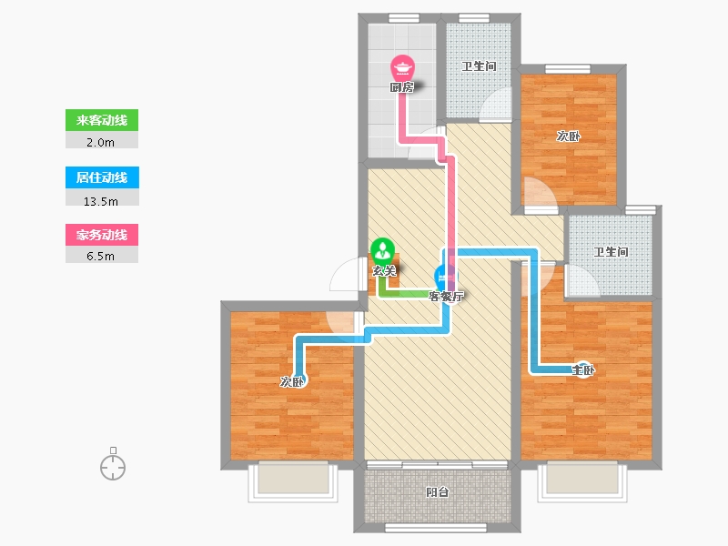 河北省-邯郸市-海麟盛景-85.80-户型库-动静线