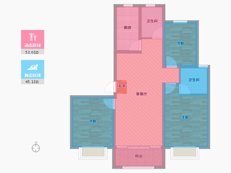 河北省-邯郸市-海麟盛景-85.80-户型库-动静分区