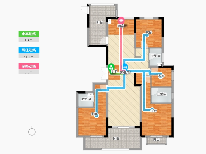 浙江省-嘉兴市-巴黎都市-150.00-户型库-动静线