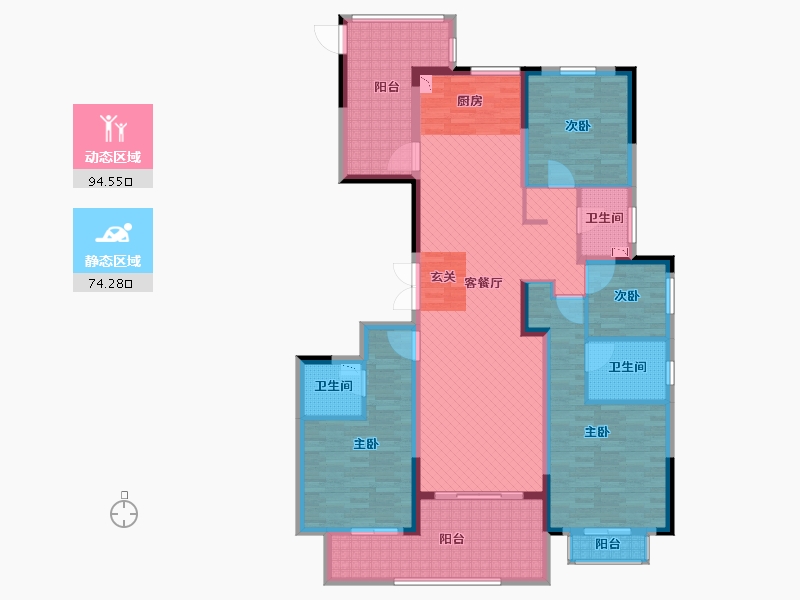 浙江省-嘉兴市-巴黎都市-150.00-户型库-动静分区