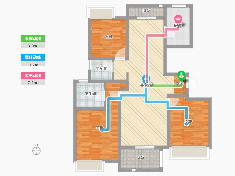 江苏省-盐城市-锦绣华府-92.00-户型库-动静线