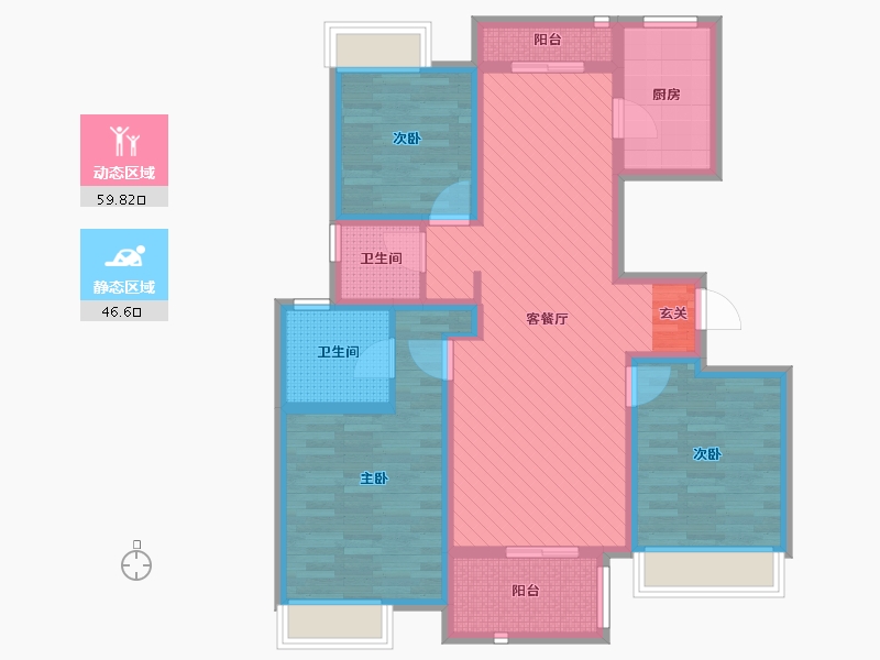 江苏省-盐城市-锦绣华府-92.00-户型库-动静分区