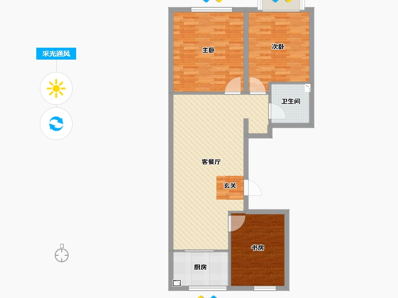 山东省-烟台市-龙湖一品-81.66-户型库-采光通风