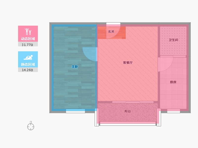 北京-北京市-双裕花园-西区-40.86-户型库-动静分区