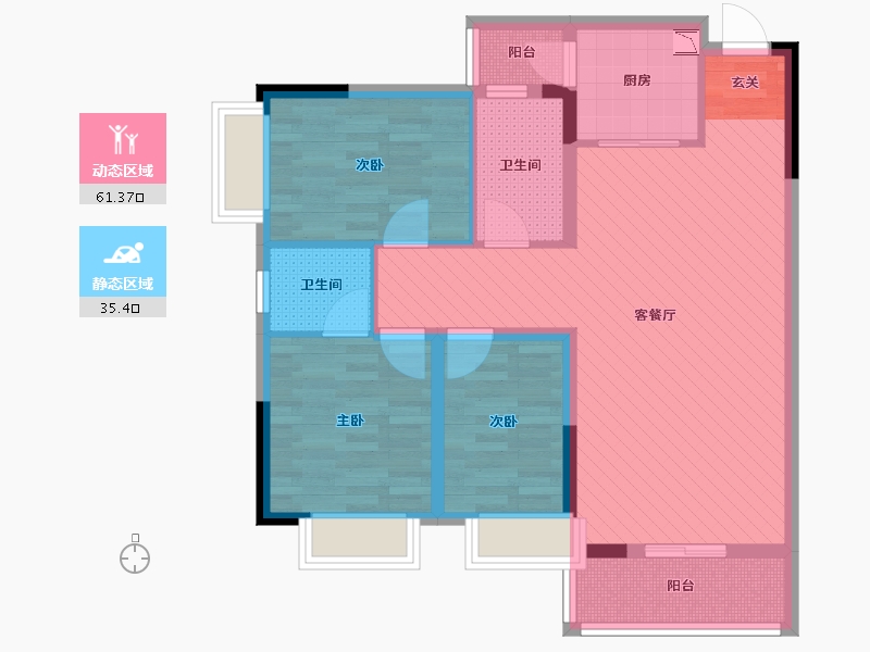 贵州省-黔西南布依族苗族自治州-册欣商城-84.97-户型库-动静分区