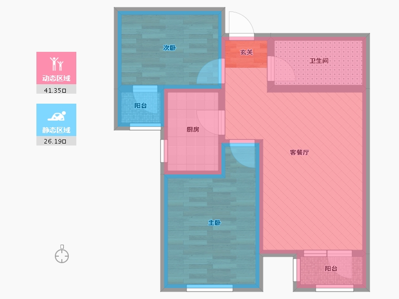 天津-天津市-海泰海港花园-57.46-户型库-动静分区