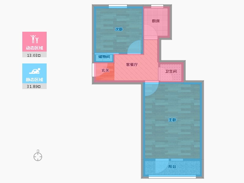 北京-北京市-海淀南路2号楼-38.62-户型库-动静分区