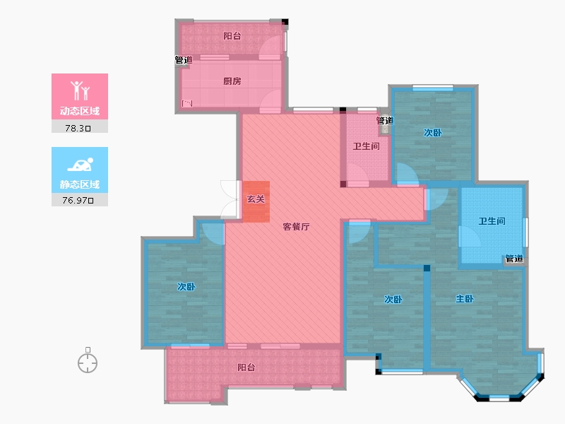 浙江省-温州市-瑞安-137.60-户型库-动静分区