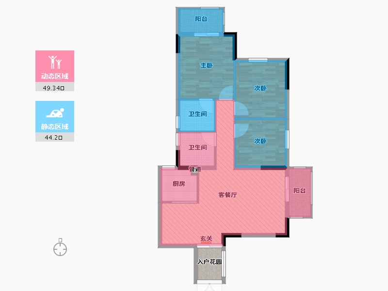 江西省-赣州市-香格里拉-86.04-户型库-动静分区