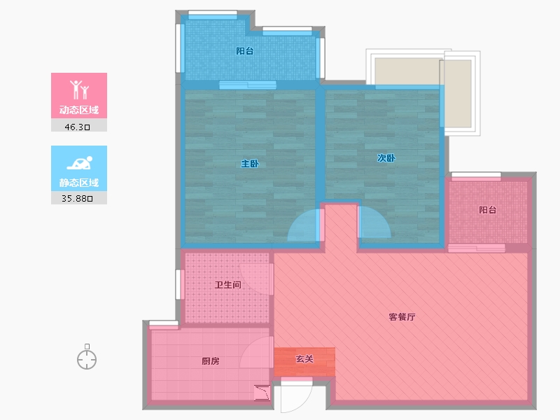 山东省-枣庄市-沈岳佳园-72.00-户型库-动静分区