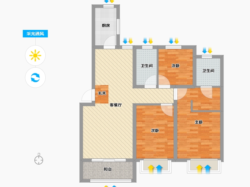 河北省-石家庄市-百合御景城-79.19-户型库-采光通风