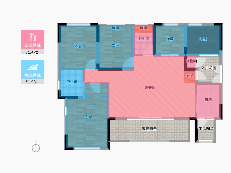 四川省-宜宾市-海翔光明春天-118.76-户型库-动静分区