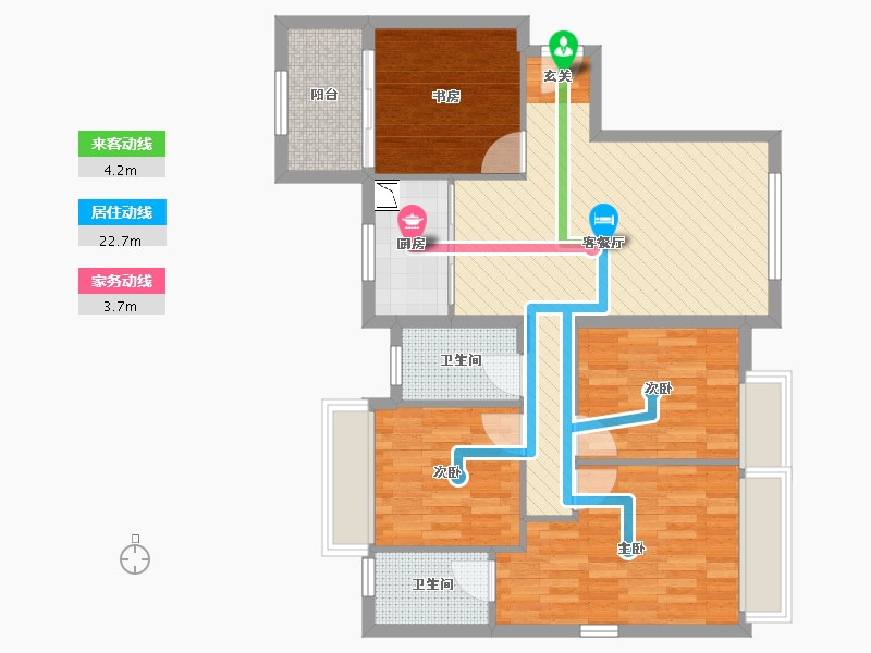 山西省-临汾市-中骏国际社区4期-86.03-户型库-动静线