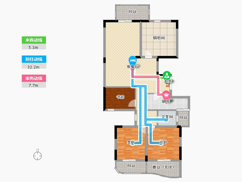 浙江省-金华市-学士华府-126.42-户型库-动静线