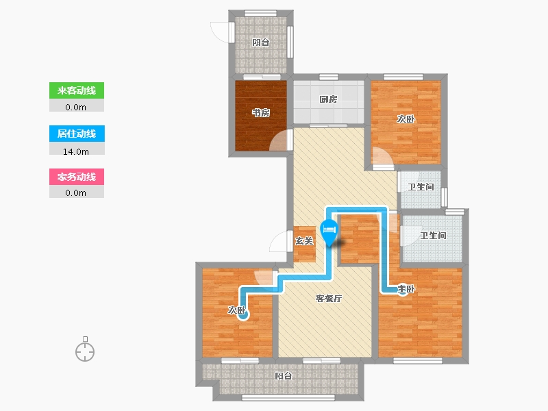 安徽省-芜湖市-中梁东湖一号院-100.00-户型库-动静线