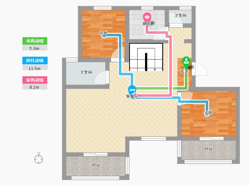 江苏省-苏州市-丽景湾-76.88-户型库-动静线