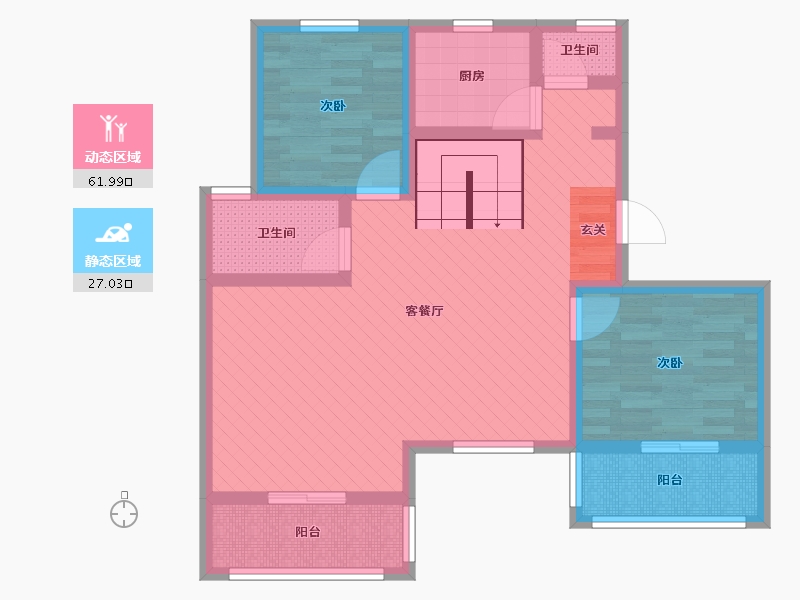 江苏省-苏州市-丽景湾-76.88-户型库-动静分区