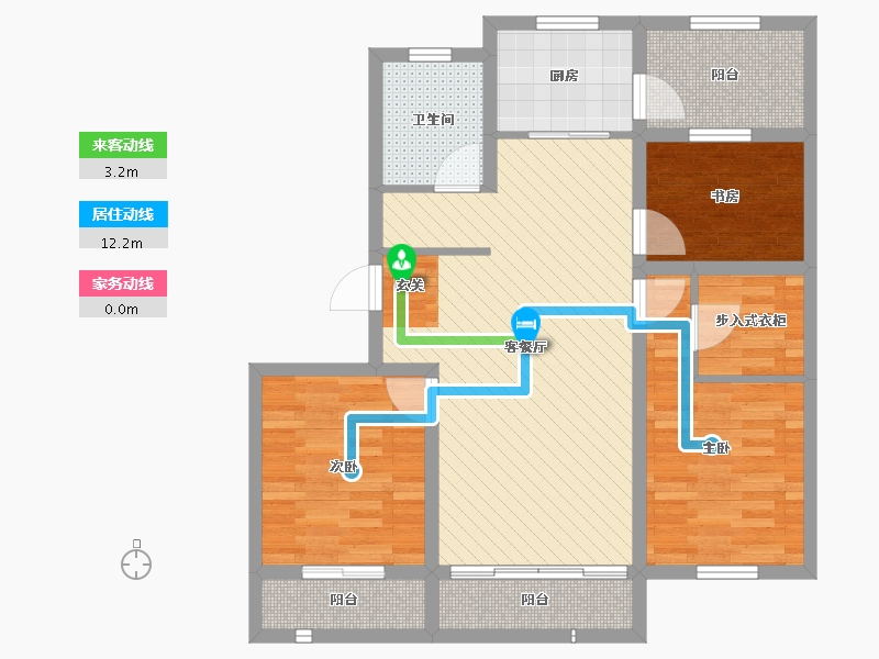 山东省-烟台市-锦和城-85.95-户型库-动静线