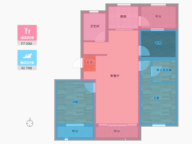 山东省-烟台市-锦和城-85.95-户型库-动静分区