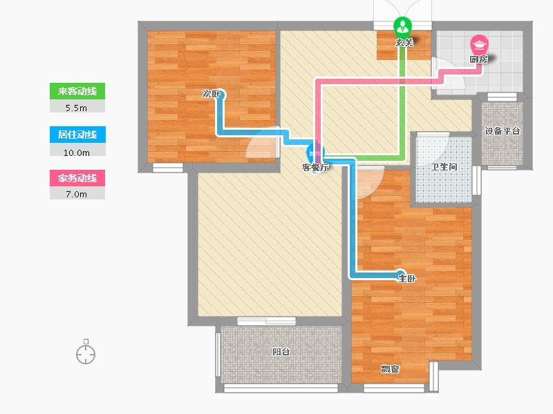 山东省-枣庄市-东湖经典小区-70.00-户型库-动静线