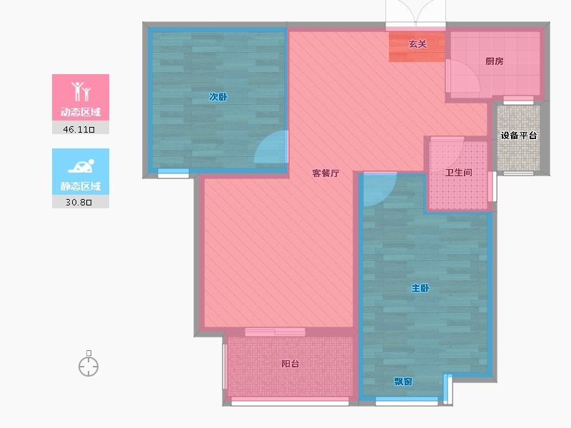 山东省-枣庄市-东湖经典小区-70.00-户型库-动静分区