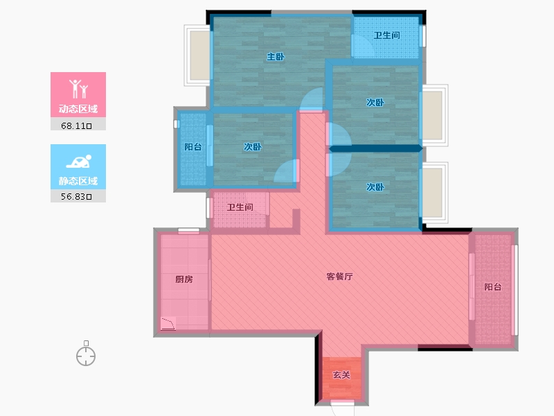 贵州省-黔西南布依族苗族自治州-新锦城-108.42-户型库-动静分区