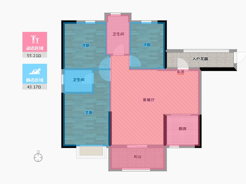 湖北省-荆州市-荆州.新天地-93.94-户型库-动静分区