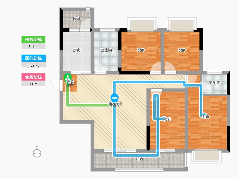 贵州省-六盘水市-锦绣名门-106.04-户型库-动静线