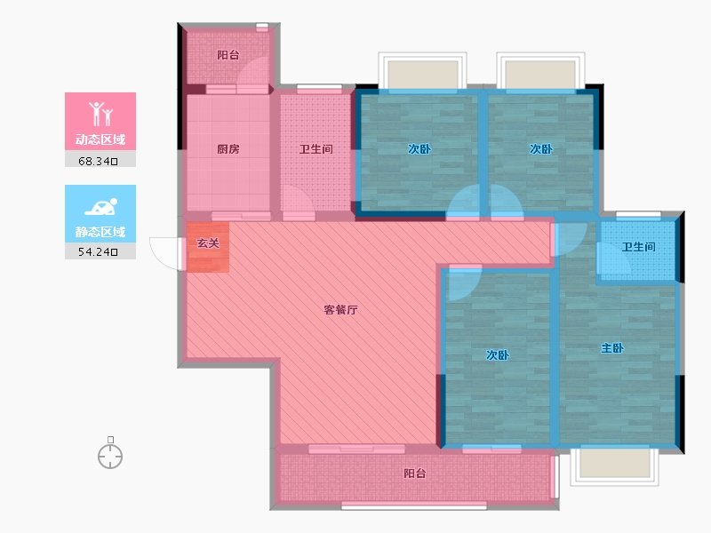 贵州省-六盘水市-锦绣名门-106.04-户型库-动静分区