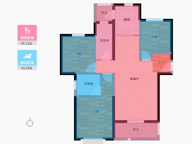 河南省-郑州市-万锦嘉园-84.39-户型库-动静分区