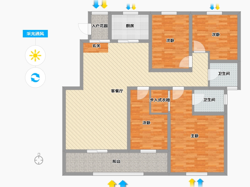 江苏省-淮安市-安芯智能港-122.97-户型库-采光通风