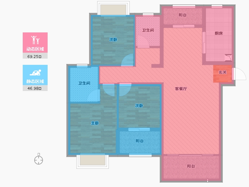 福建省-泉州市-侨城金沙城-101.92-户型库-动静分区